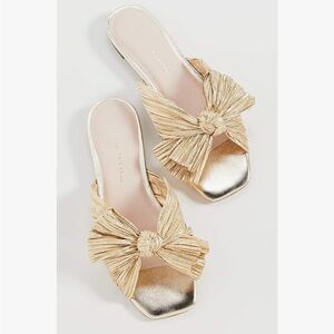 Loeffler Randall Women's Daphne Pleated Bow Slides